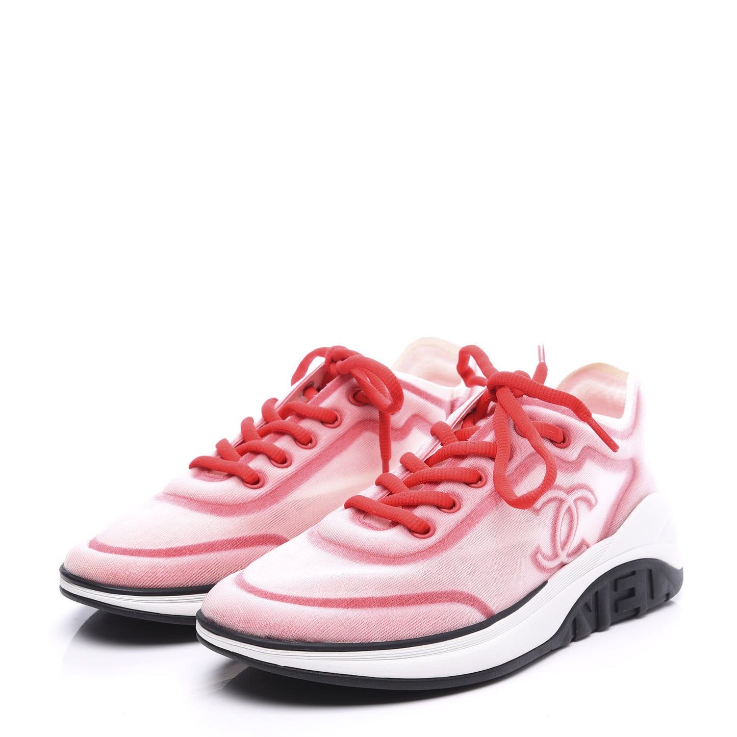 Lycra Fabric CC Sneakers 36.5 White Red