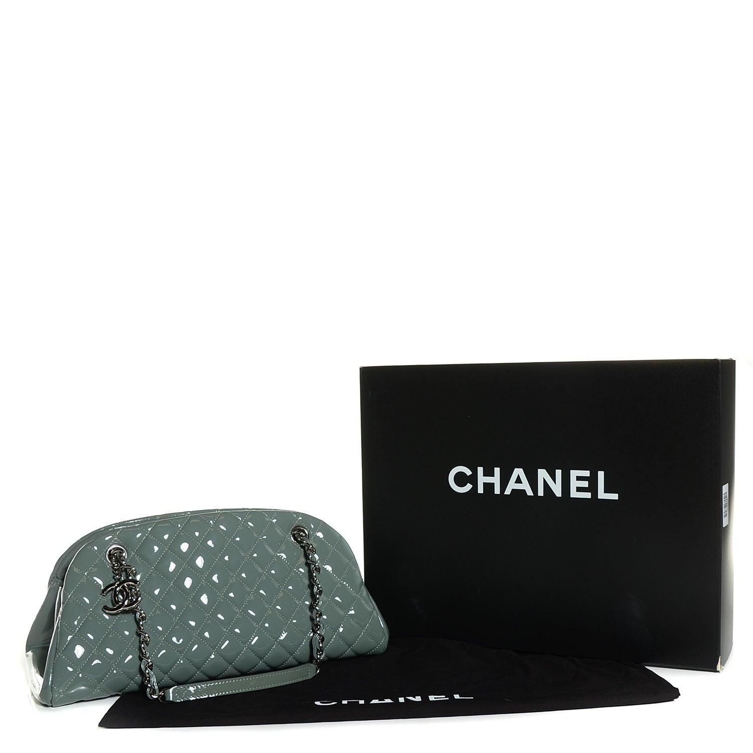 Chanel Patent Quilted Medium Just Mademoiselle Light Khaki 5 of 8