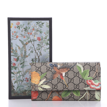 Gucci GG Supreme Monogram Tian Continental Wallet Beige Multicolor Red 7 of 7