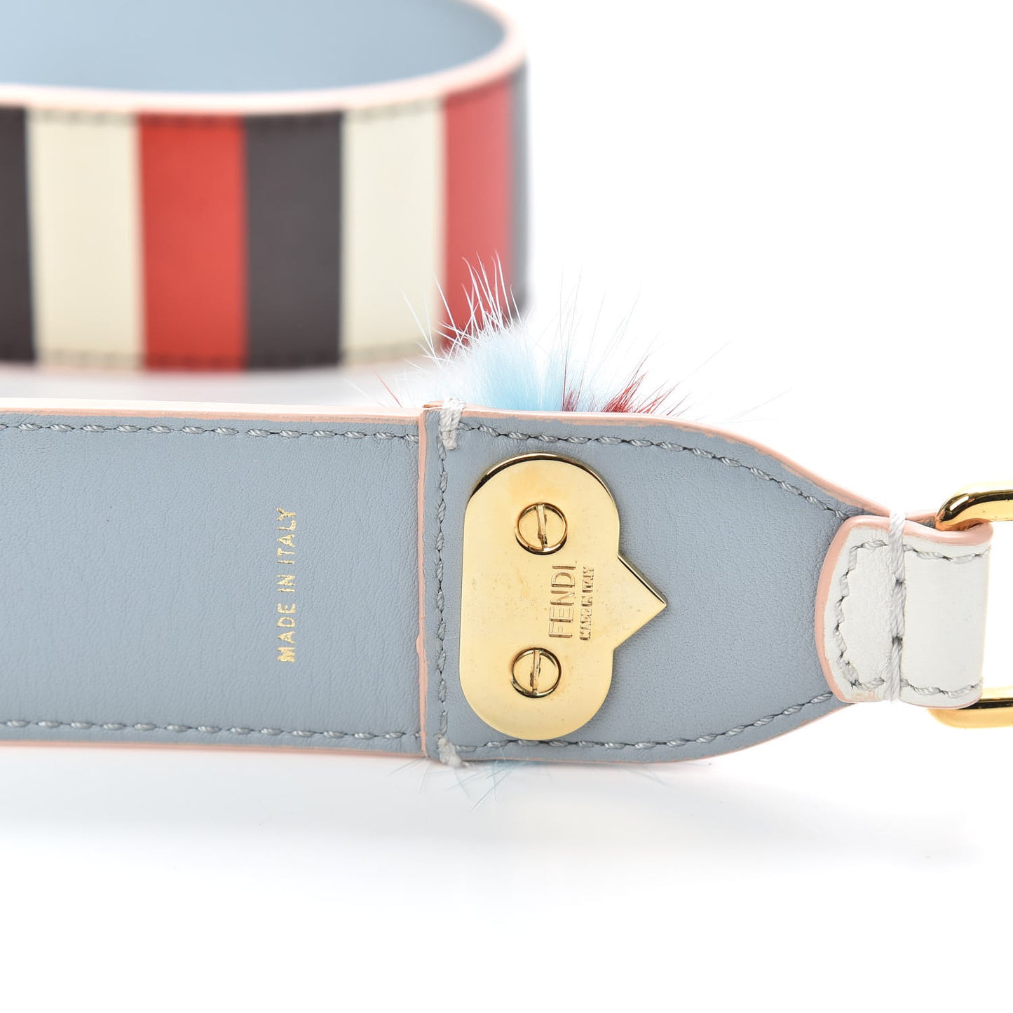 Calfskin Mink Fur Striped Hypnoteyes Strap You White Bloody Mary Multicolor