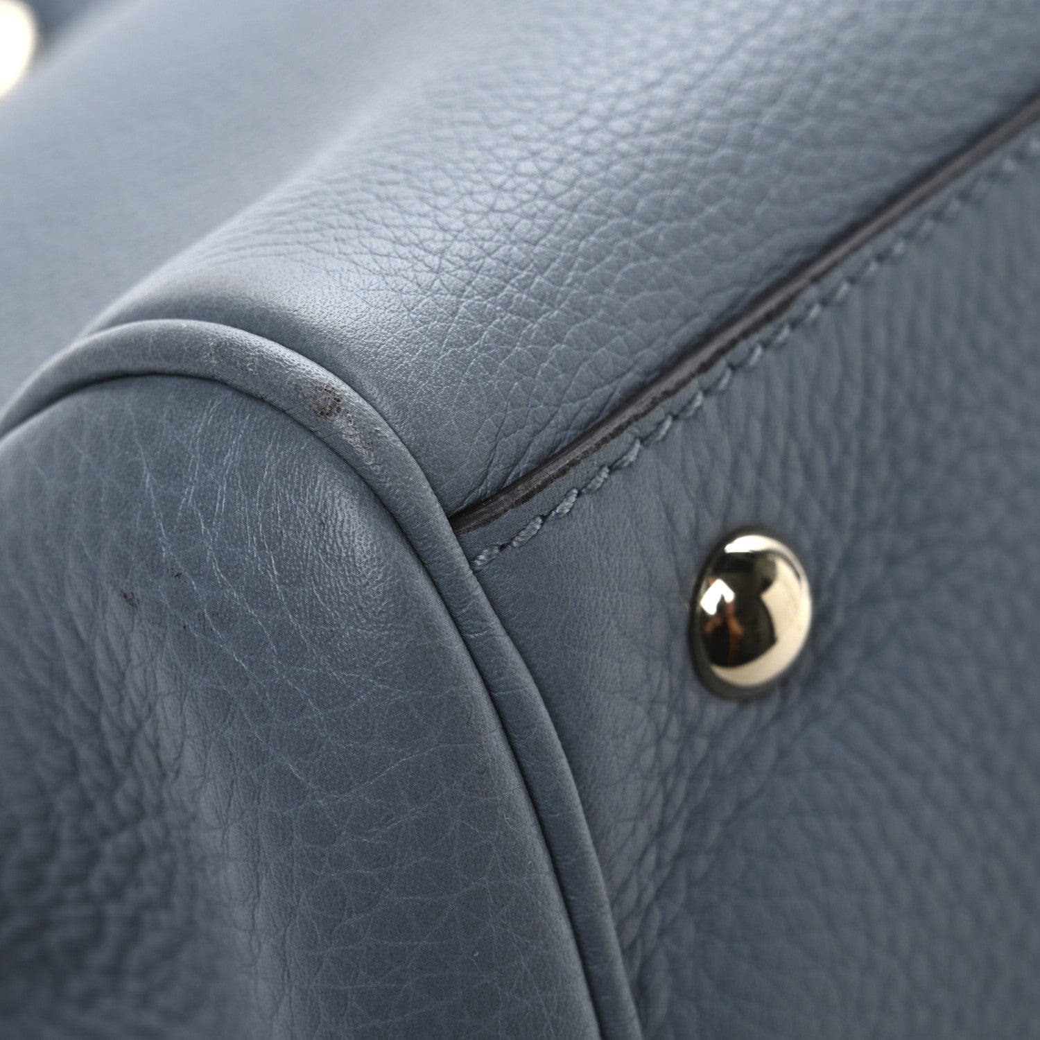 Gucci Pebbled Calfskin Medium Bamboo Shopper Tote Light Blue 12 of 13