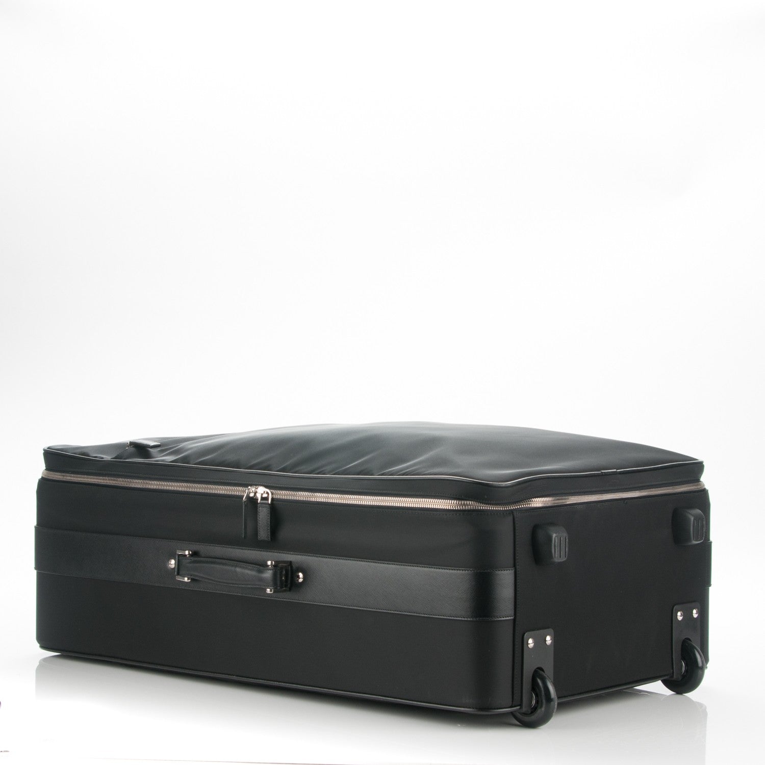 Prada Tessuto Saffiano Trolley Luggage Nero Black 4 of 8