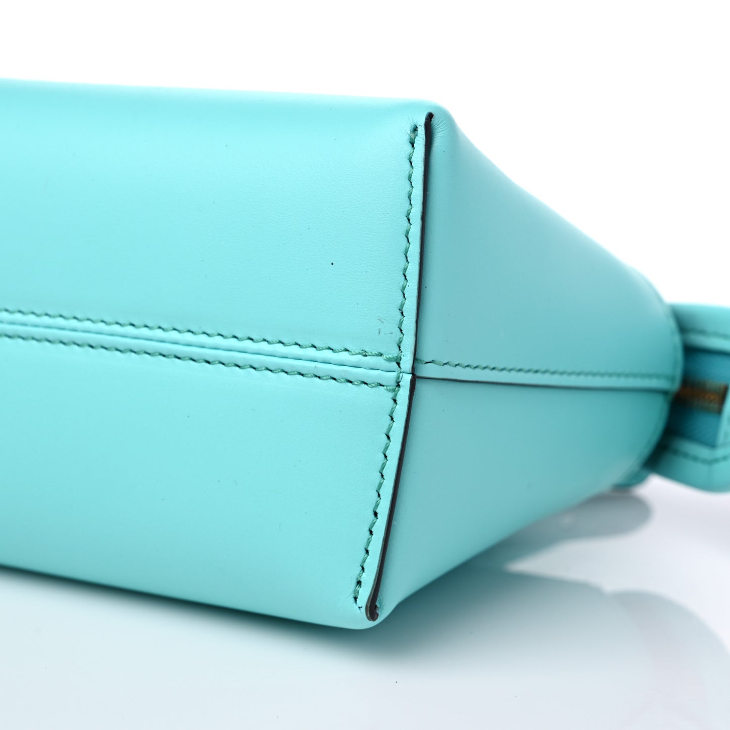 Vitello King Plexiglass Logo Embossed Mini By The Way Top Handle Boston Bag Spring Turquoise