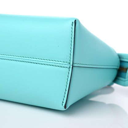 Fendi Vitello King Plexiglass Logo Embossed Mini By The Way Top Handle Boston Bag Spring Turquoise 10 of 10