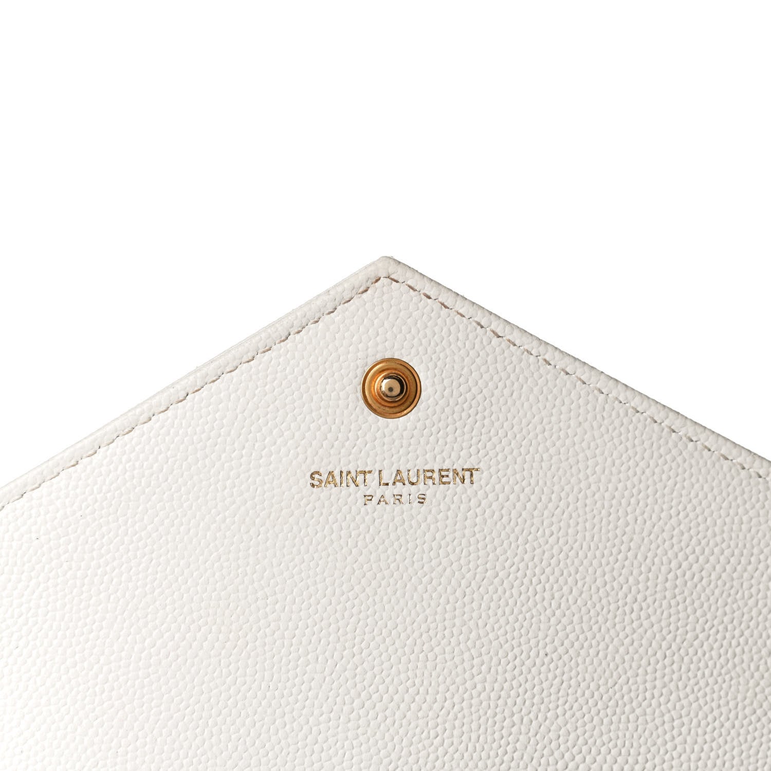 Saint Laurent Grain De Poudre Matelasse Chevron Monogram Chain Wallet Crema Soft 6 of 6