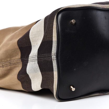 Burberry Canvas Mega Check Medium Ashby Hobo Black 23 of 32