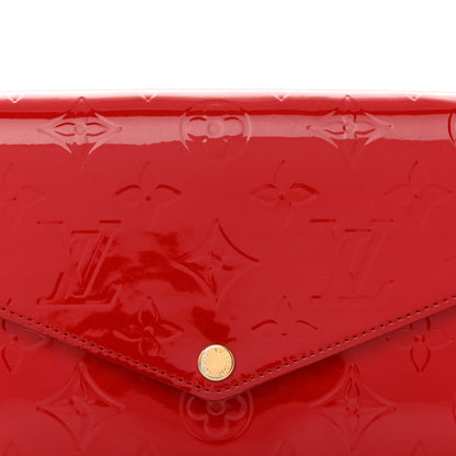 Louis Vuitton Vernis Felicie Pochette Chain Wallet Cherry 7 of 9