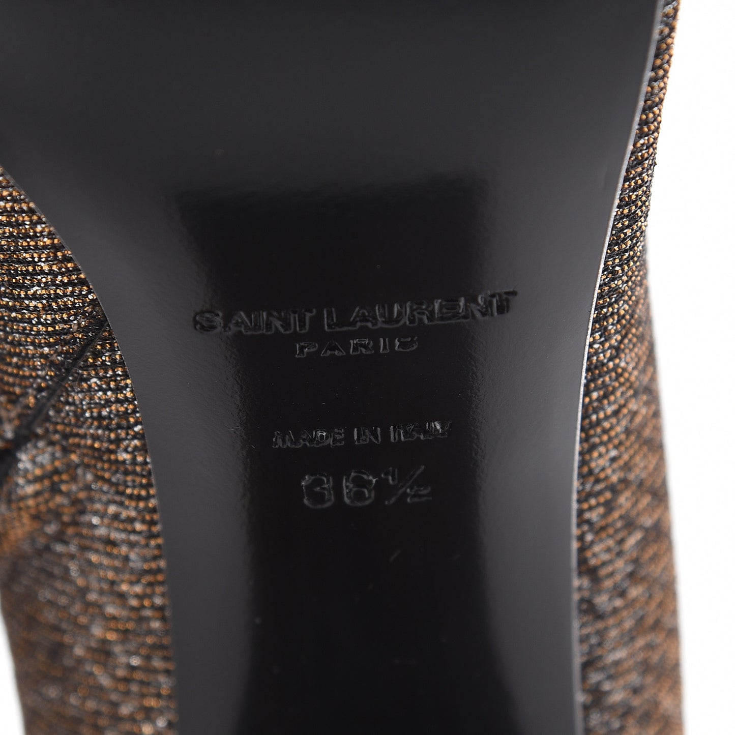 Glitter Babies Zip Boots 36.5 Black Gold