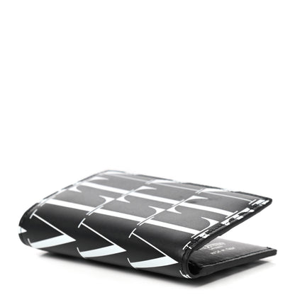 Valentino Garavani Calfskin VLTN Times Card Holder Black White 4 of 6
