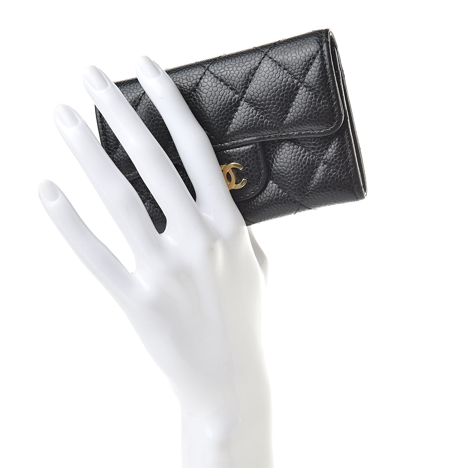 Chanel Caviar Quilted Flap Card Holder Wallet Black 2 of 11