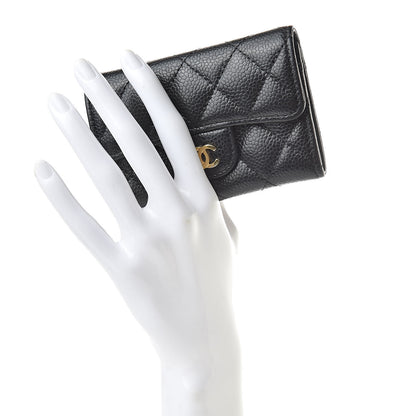 Chanel Caviar Quilted Flap Card Holder Wallet Black 2 of 11