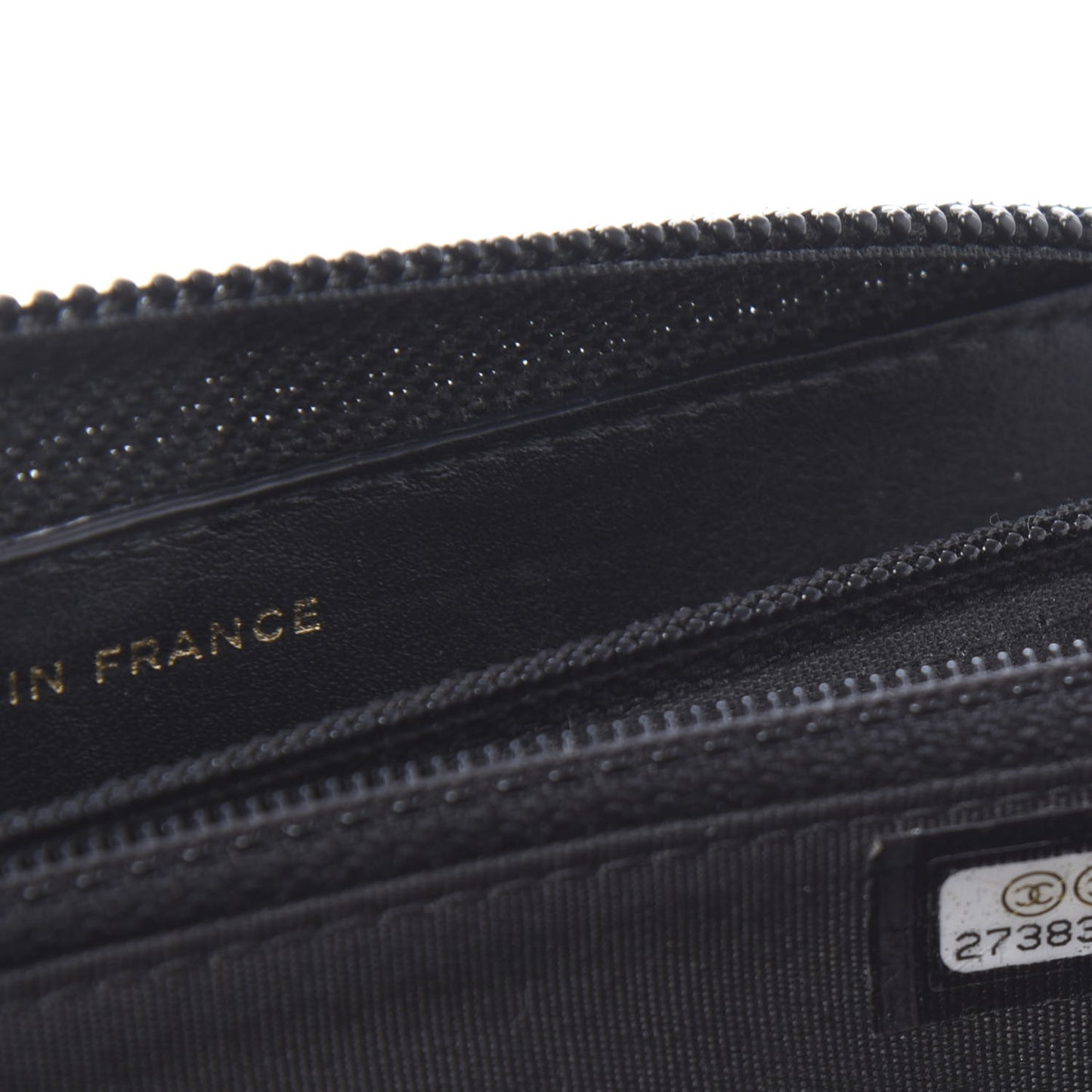 Caviar Quilted Small Boy Zip Around Wallet Black