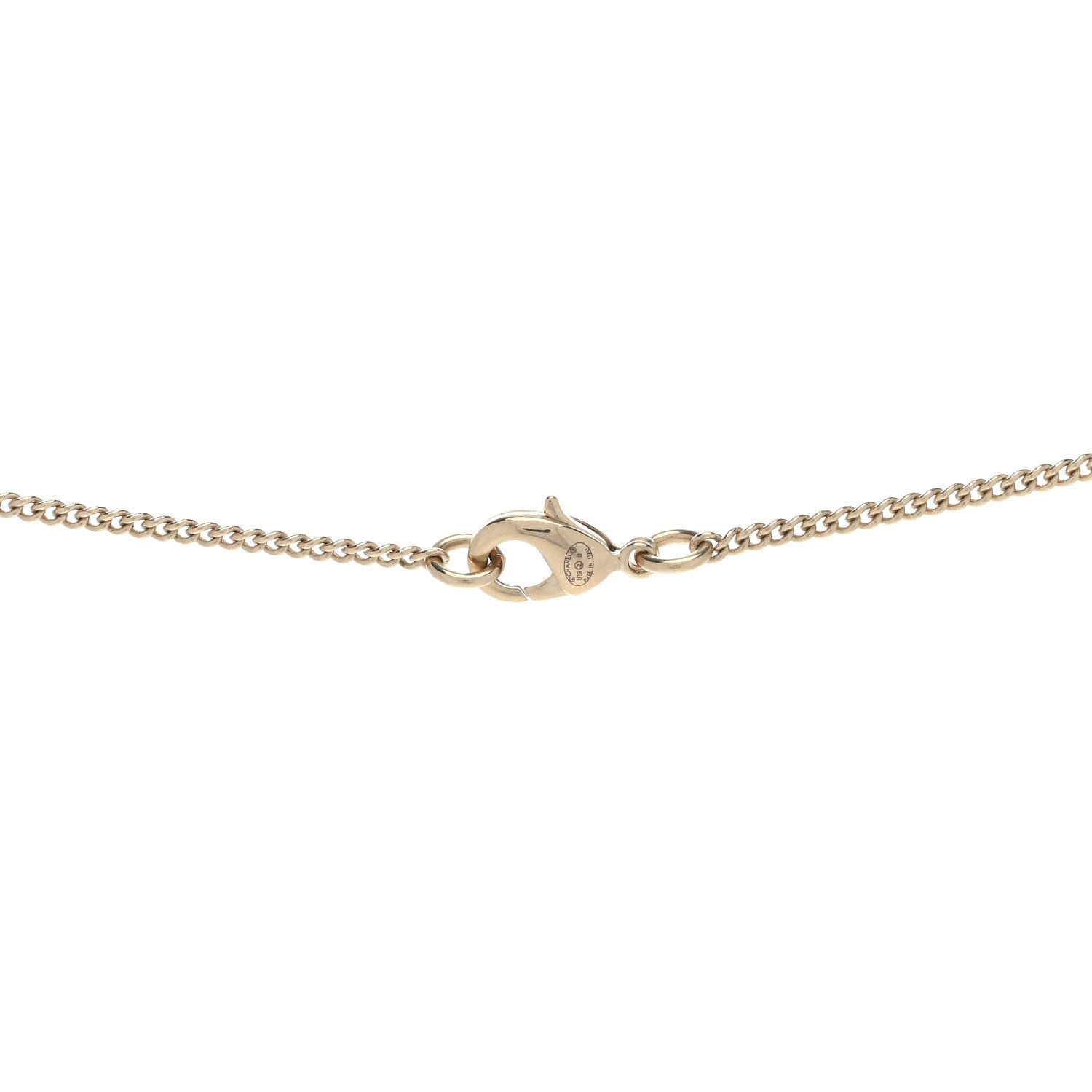 Chanel Crystal Pearl CC Lace Camellia Necklace Gold 3 of 3