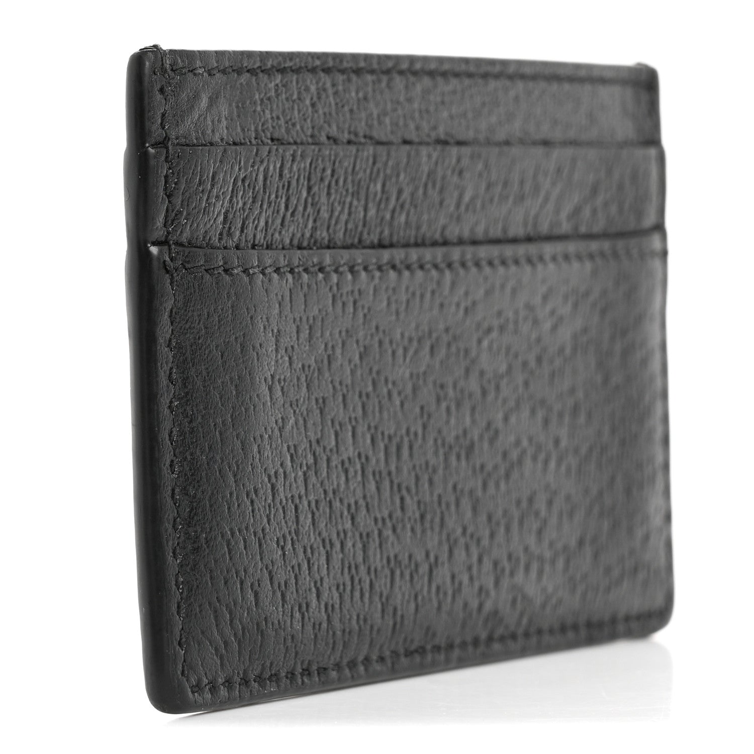 Gucci Calfskin Boar Effect GG Marmont Card Holder Black 3 of 7