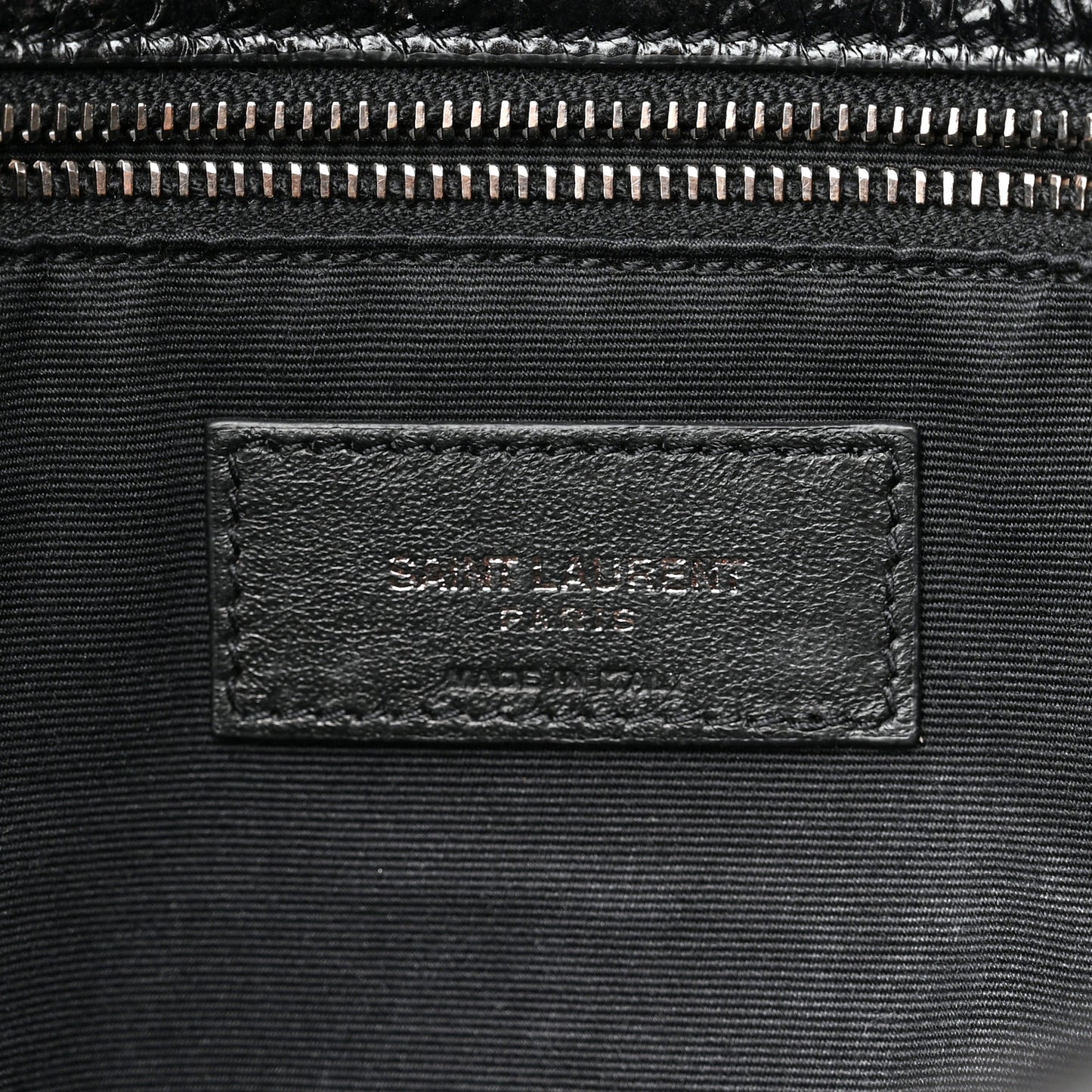 Crinkled Calfskin Matelasse Monogram Medium Niki Chain Satchel Black