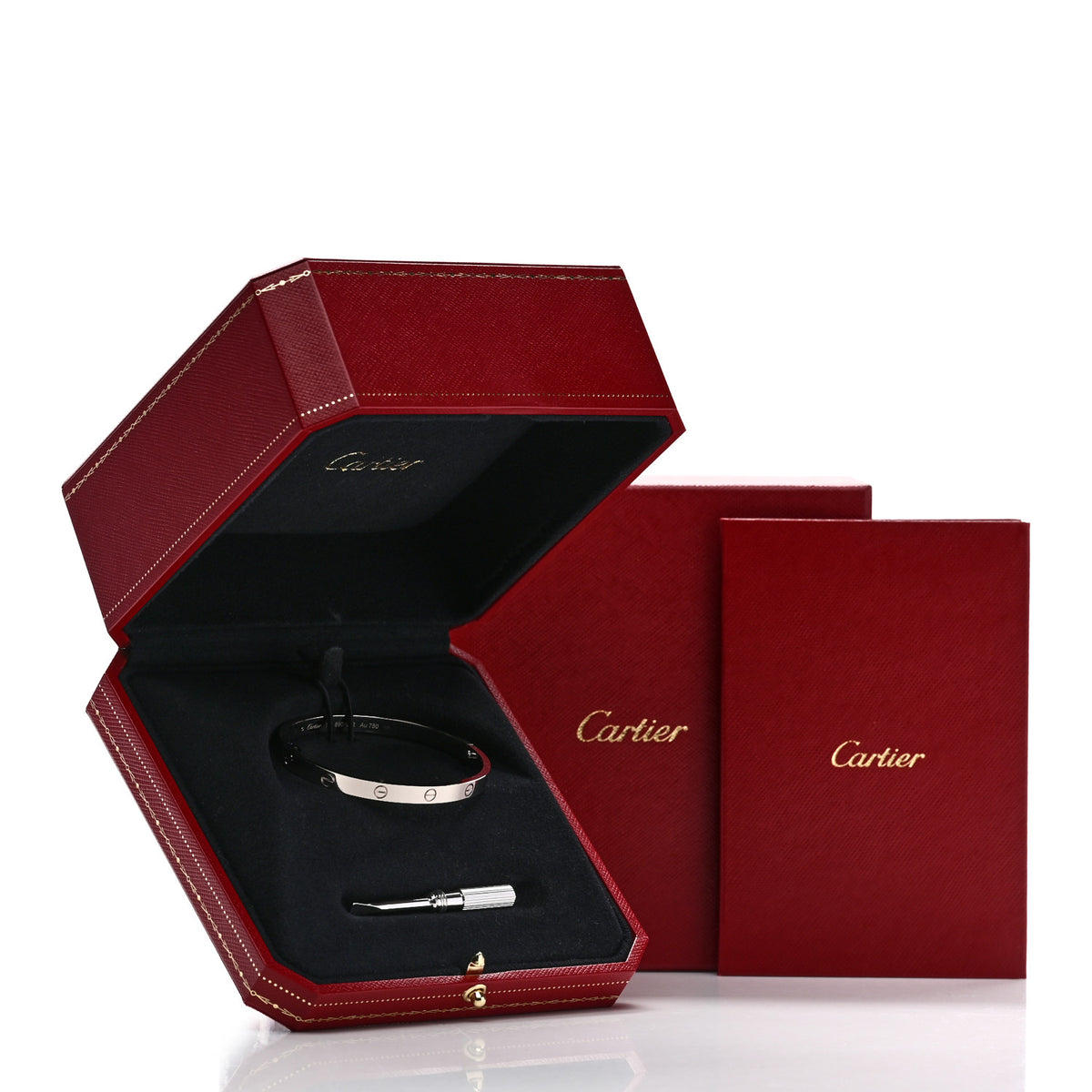 18K White Gold Medium LOVE Bracelet 16