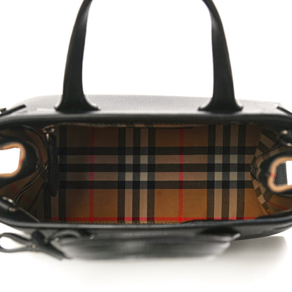 Burberry Grainy Calfskin House Check Small Banner Tote Black 5 of 19