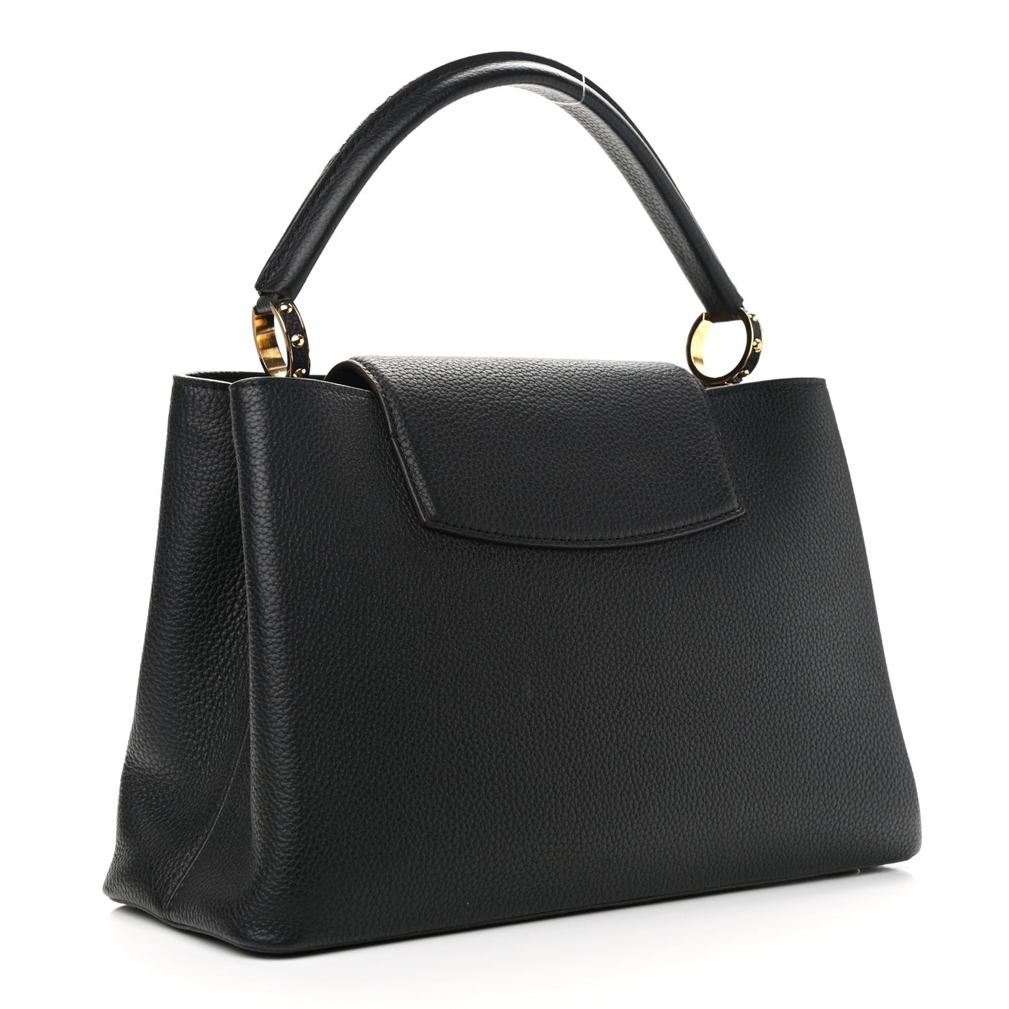 Taurillon Capucines MM Black Fuchsia