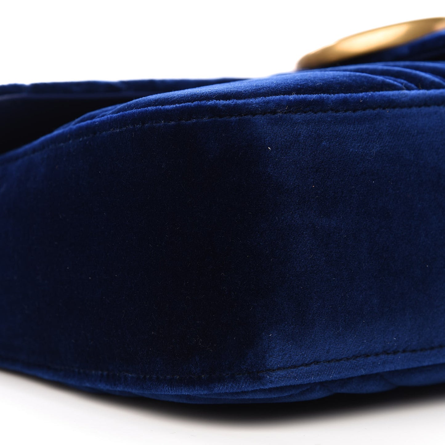 Velvet Matelasse Medium GG Marmont Shoulder Bag Cobalt Blue