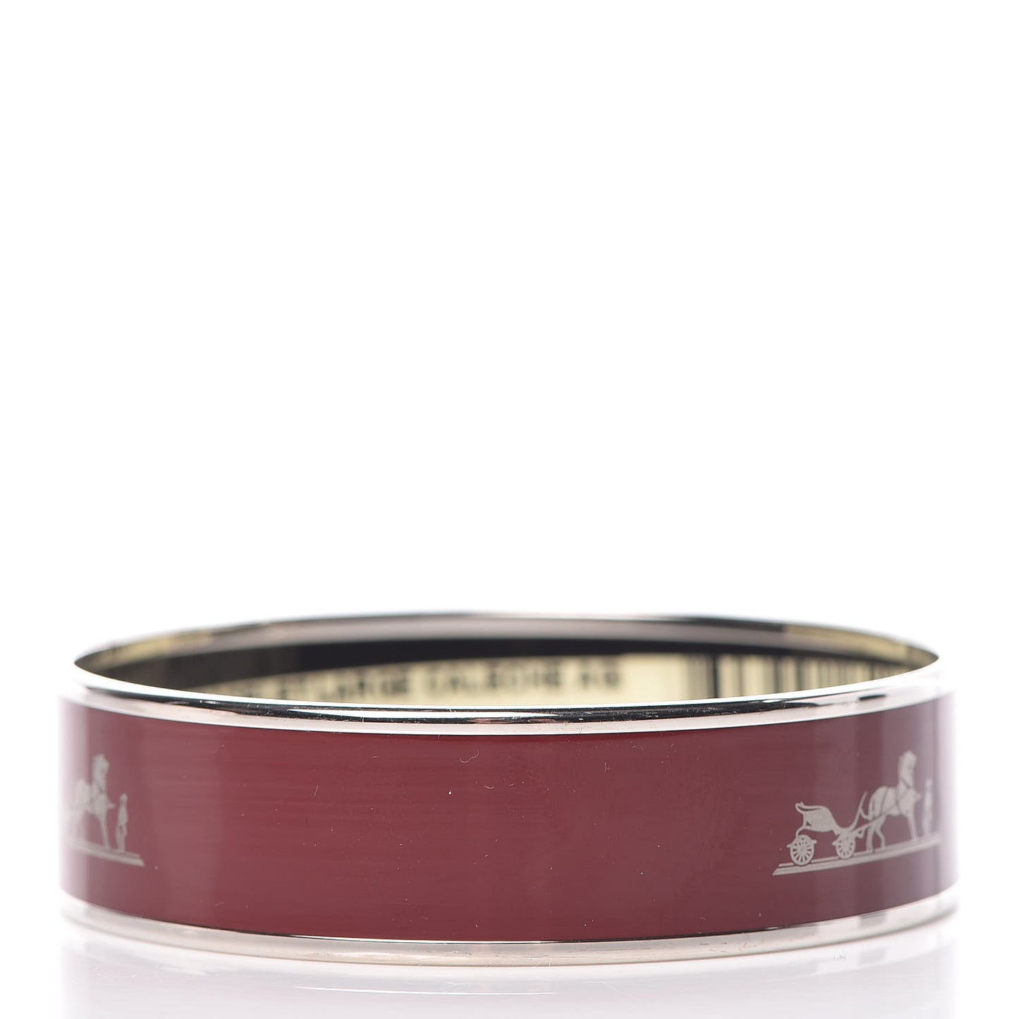 Enamel Printed Wide Caleche Bracelet 70 Bourgogne
