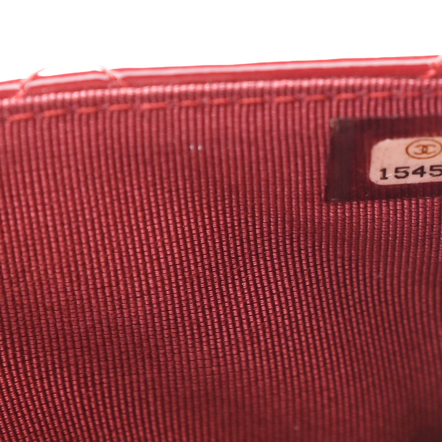 Patent Quilted Wallet On Chain WOC Red