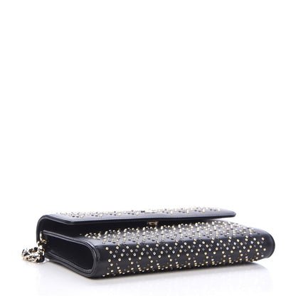 Chanel Lambskin Studded Chain Wallet Black 5 of 12