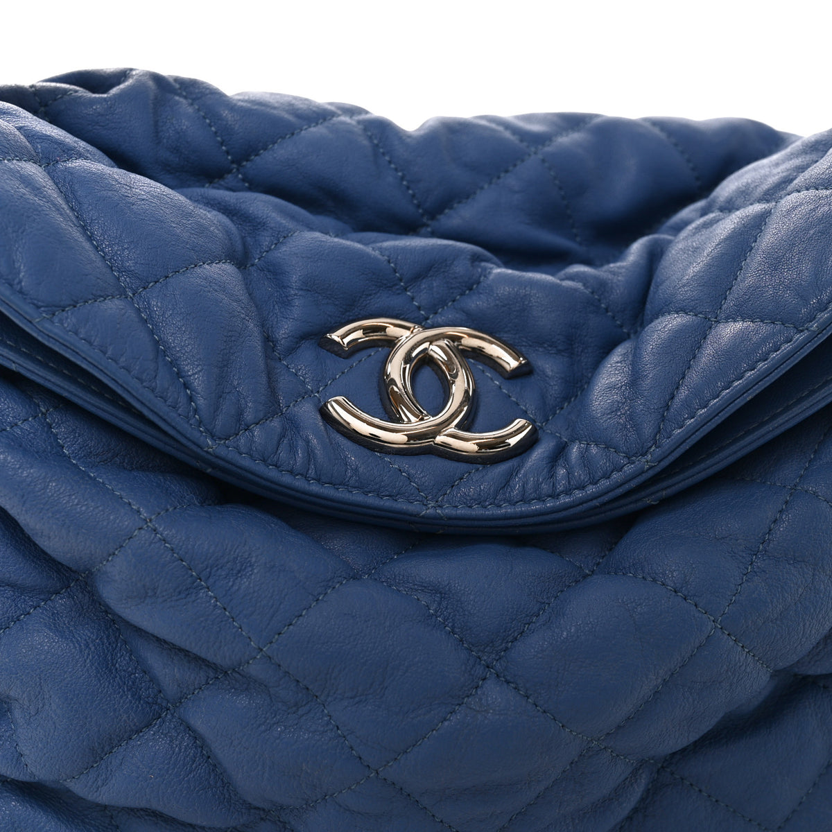 Chanel Washed Lambskin Chain Around Hobo Blue 8 of 10
