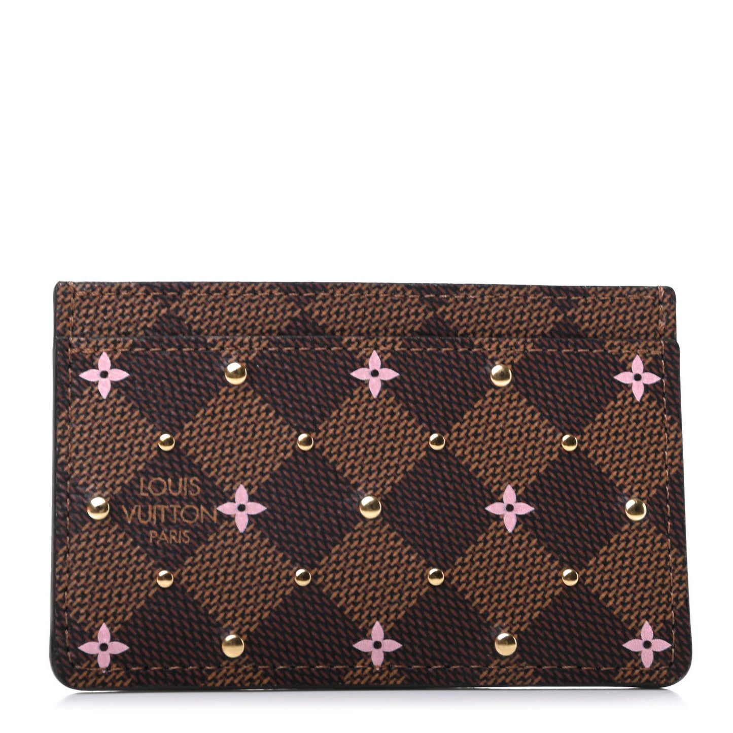 Damier Ebene Studded Card Holder