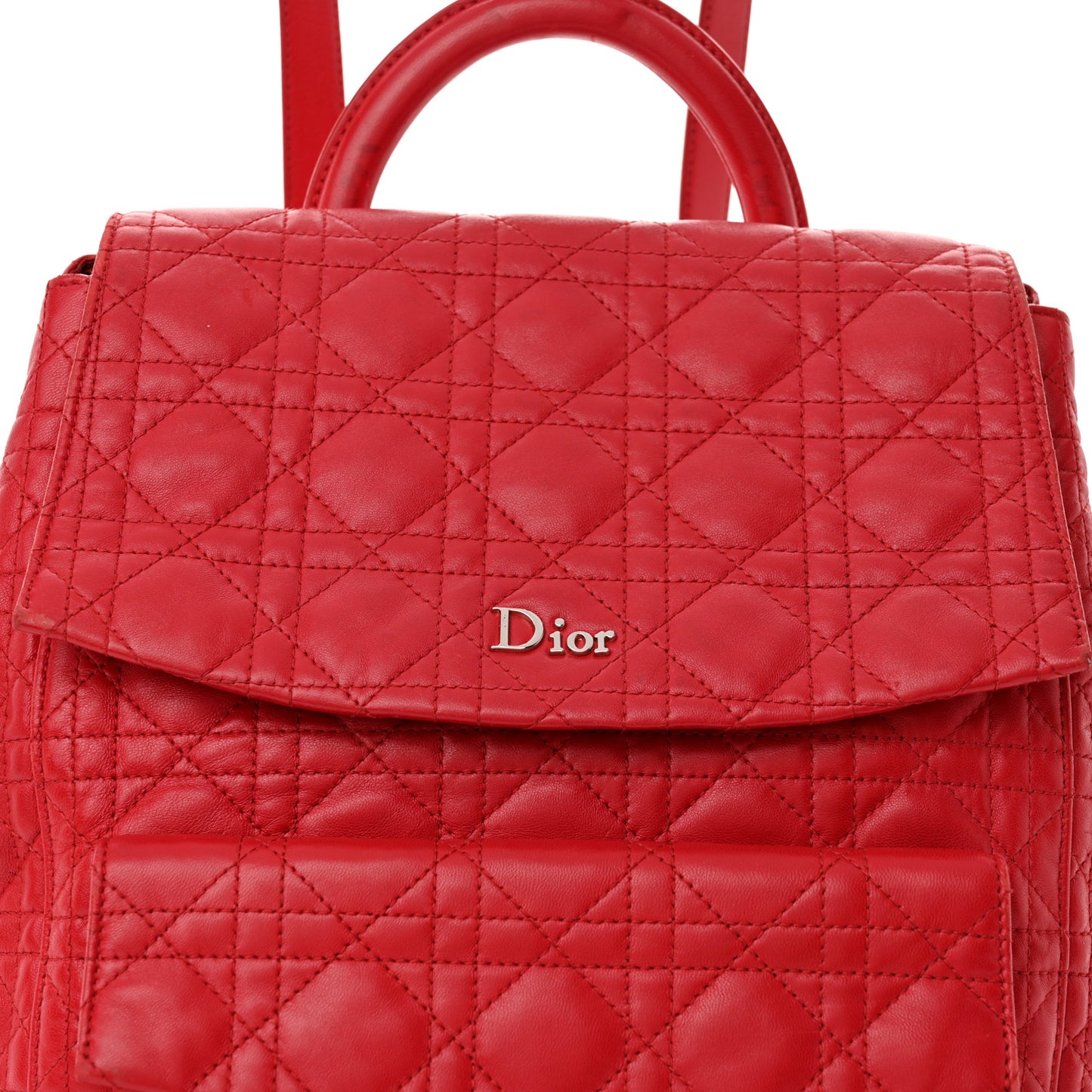 Lambskin Cannage Large Stardust Backpack Red