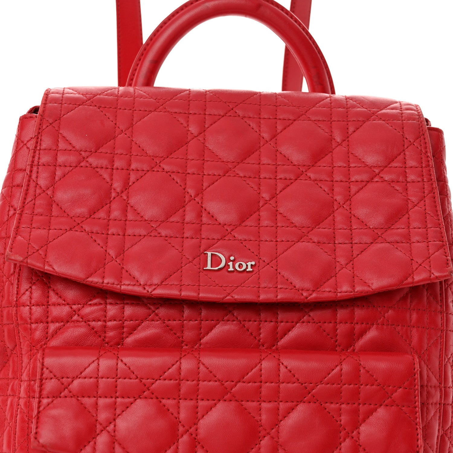 Christian Dior Lambskin Cannage Large Stardust Backpack Red 7 of 15