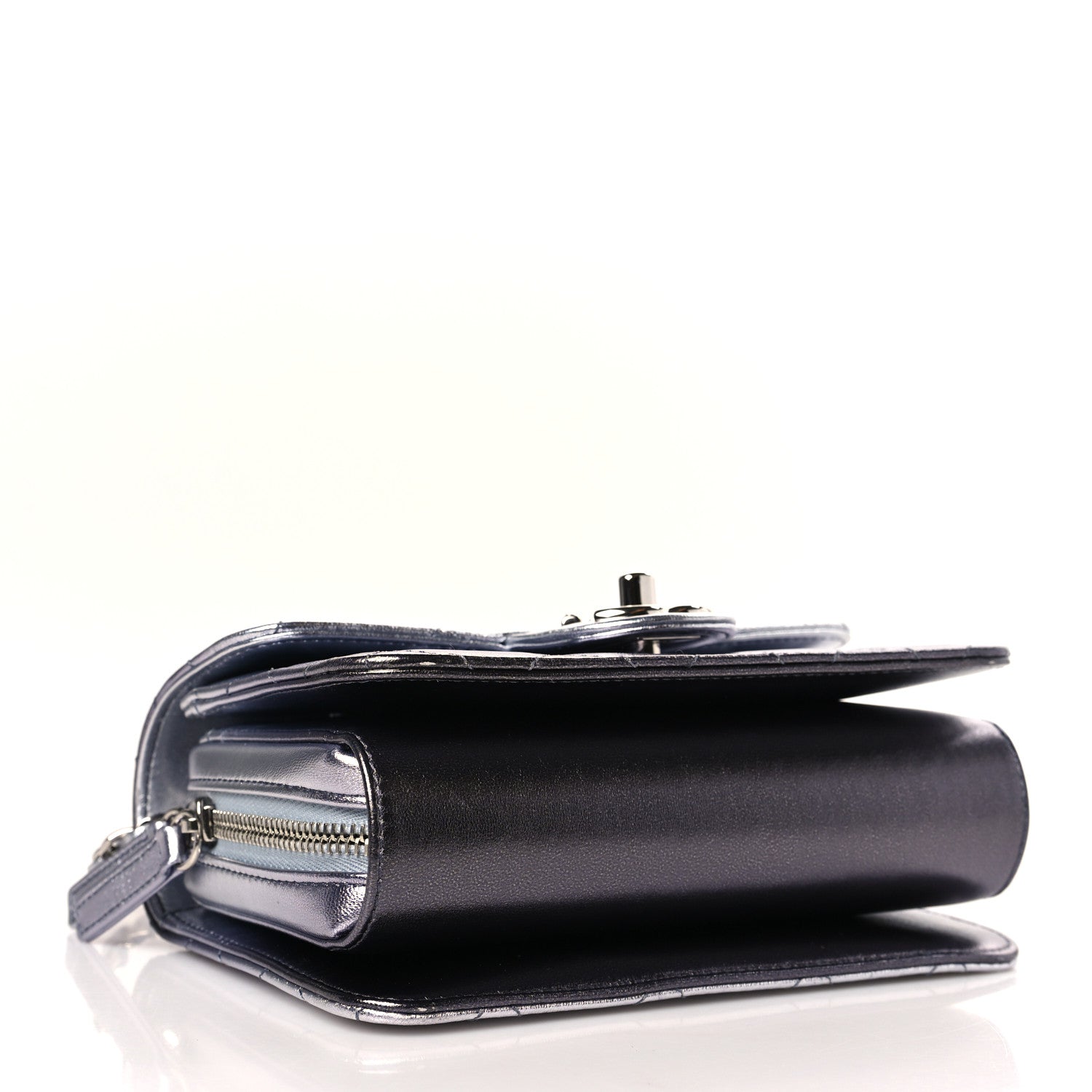 Chanel Metallic Lambskin Like A Wallet Flap Silvery Black 4 of 9