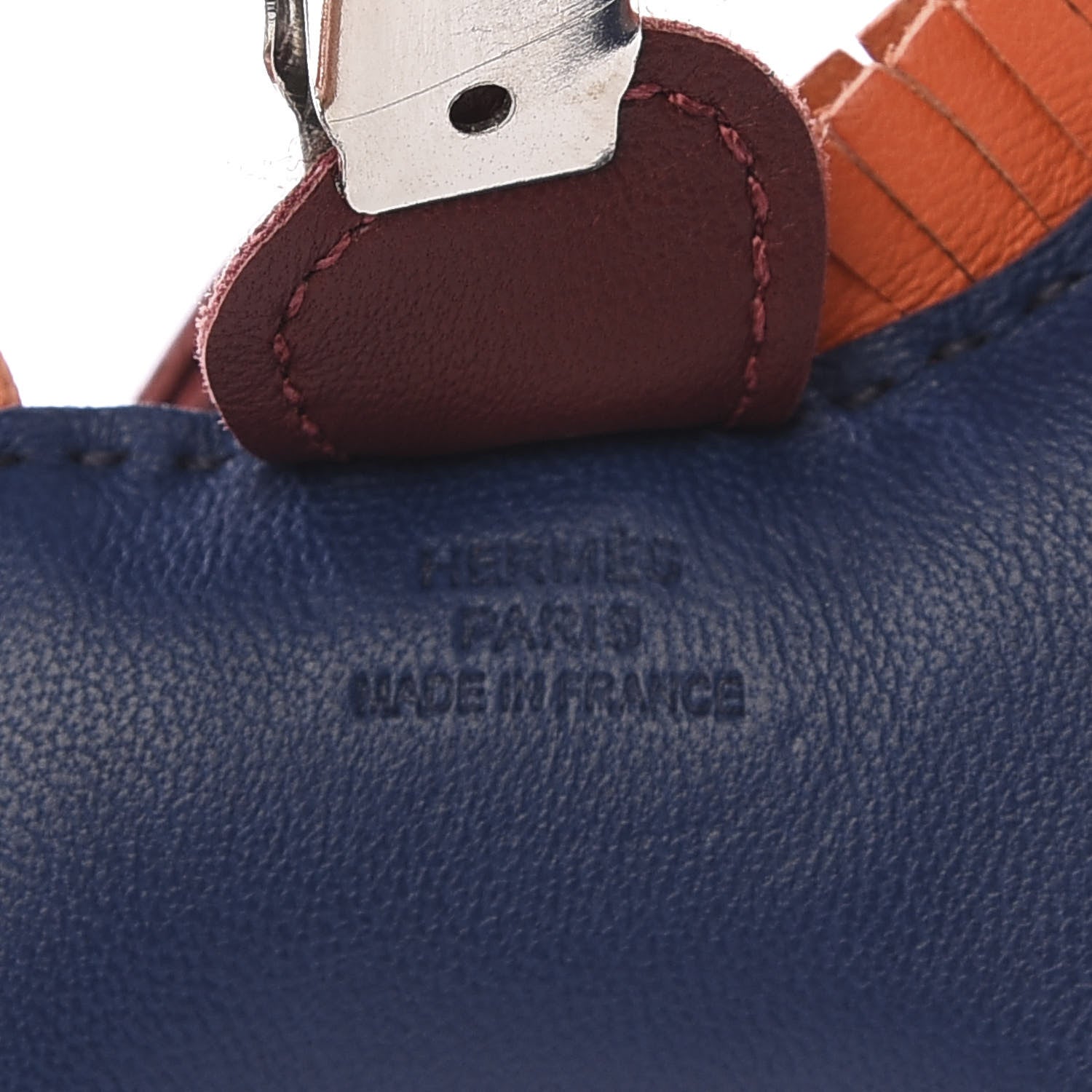 Hermes Milo Lambskin Grigri Rodeo Horse Bag Charm PM Bleu de Malte Rouge H Peony 3 of 4