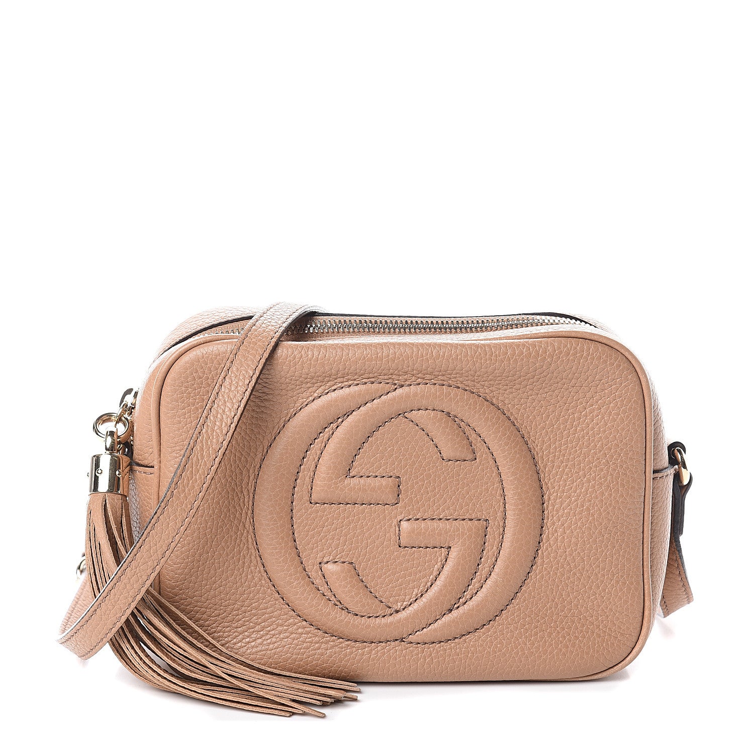 Gucci Pebbled Calfskin Small Soho Disco Bag Rose Beige 1 of 8