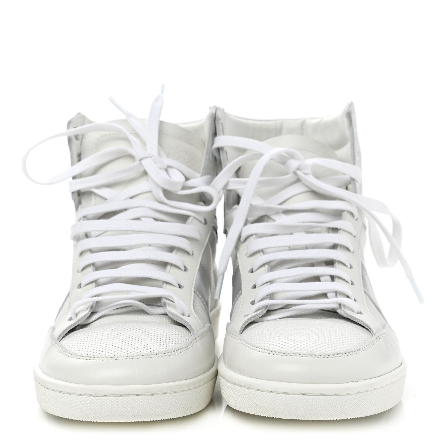 Saint Laurent Metallic Calfskin Mens Perforated Court Classic SL/10H High Top Sneakers 41 Silver 2 of 9
