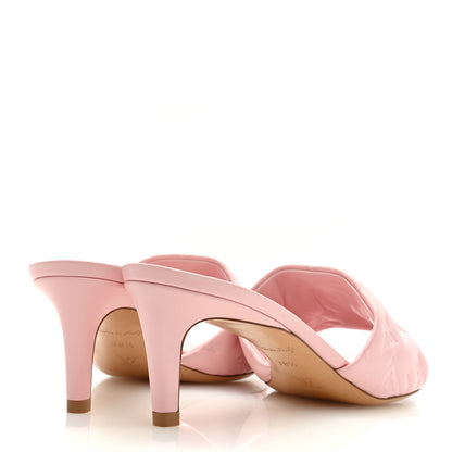 Louis Vuitton Lambskin Embossed Monogram Revival Mid Heel Mules 38.5 Rose Claire 4 of 8