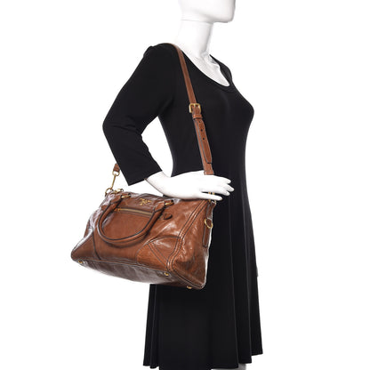 Prada Vitello Shine Shopping Satchel Palissandro 2 of 10