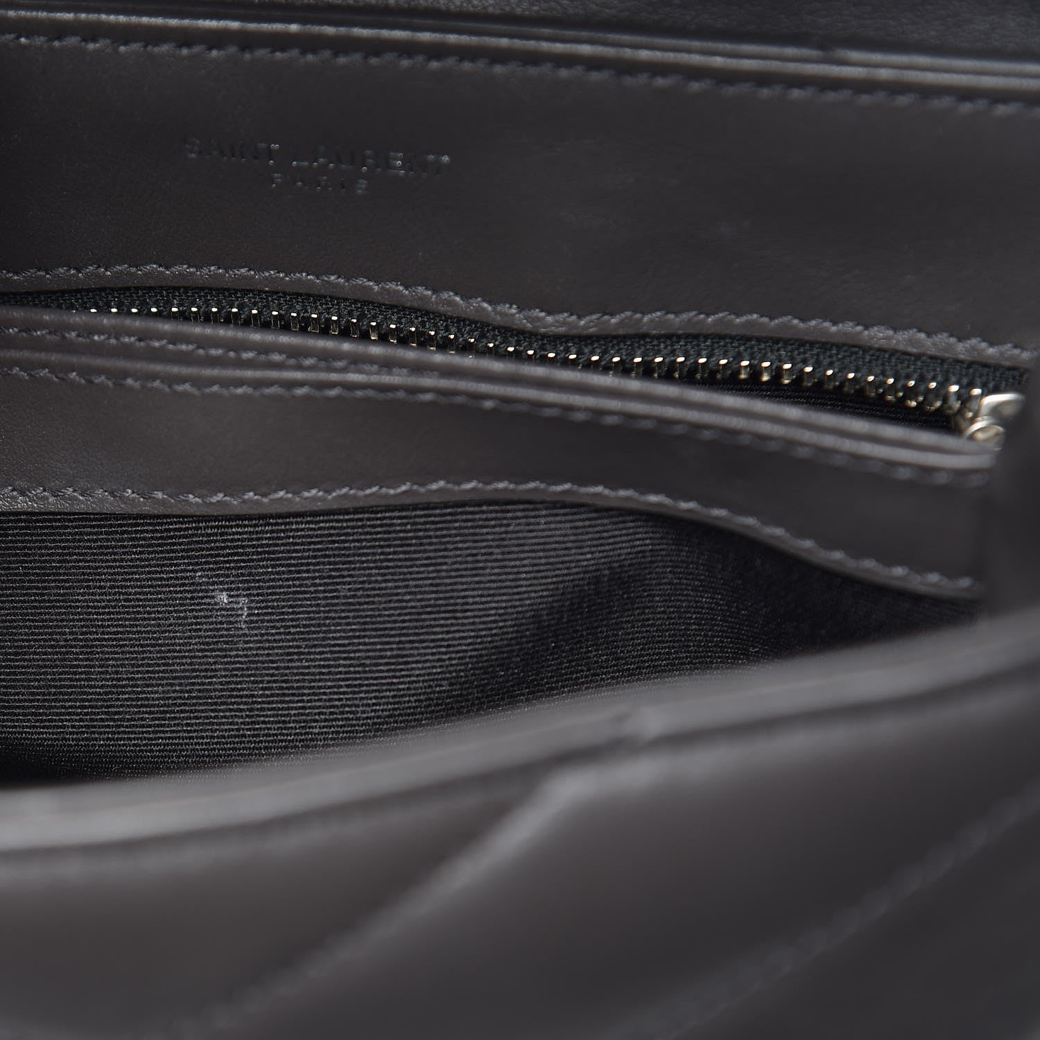 Saint Laurent Calfskin Y Quilted Monogram Toy Loulou Crossbody Bag Asphalt 8 of 12