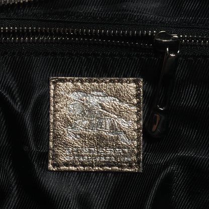 Burberry Metallic Calfskin Quilted Mini Manor Bag Pewter 6 of 9
