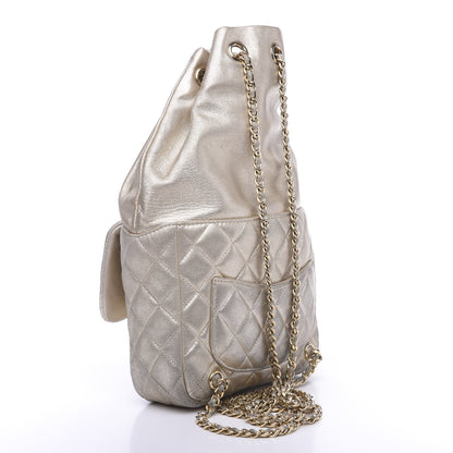 Chanel Metallic Lambskin Quilted Small In Seoul Backpack Light Gold 2 of 12