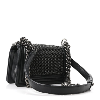 Chanel Lambskin Quilted Small Chain Mail Boy Flap Black 3 of 10