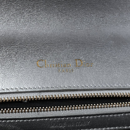 Christian Dior Metallic Ceramic Effect Deerskin Small Diorama Flap Bag Silver 6 of 10