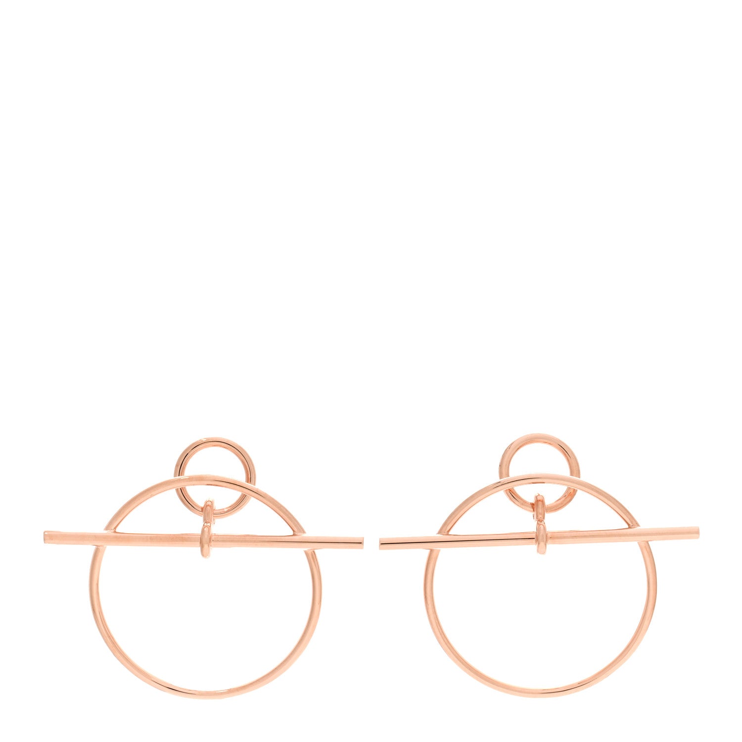 Hermes 18K Rose Gold PM Loop Earrings 1 of 5