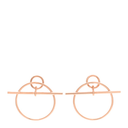Hermes 18K Rose Gold PM Loop Earrings 1 of 5