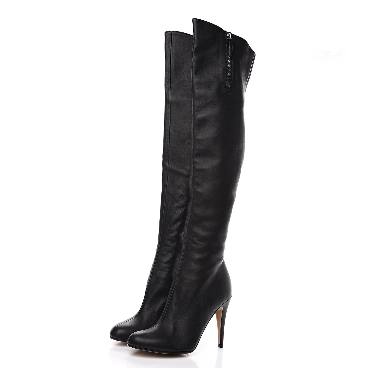 Calfskin Over The Knee Boots 39.5 Black