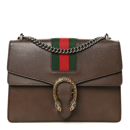 Gucci Textured Calfskin Web Medium Dionysus Shoulder Bag New Acero 1 of 15