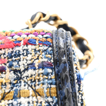 Chanel Tweed Snakeskin Quilted Medium CC Filigree Flap Multicolor 11 of 11