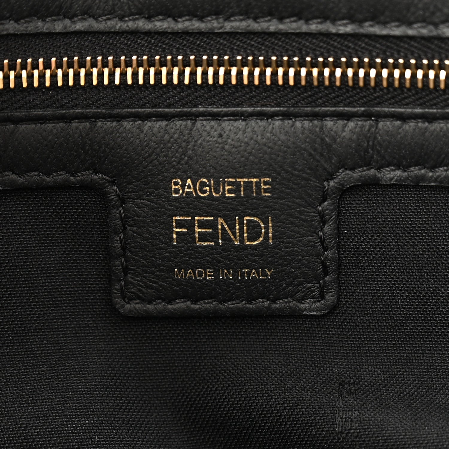 Fendi Nappa FF 1974 Embossed Baguette Black 6 of 10
