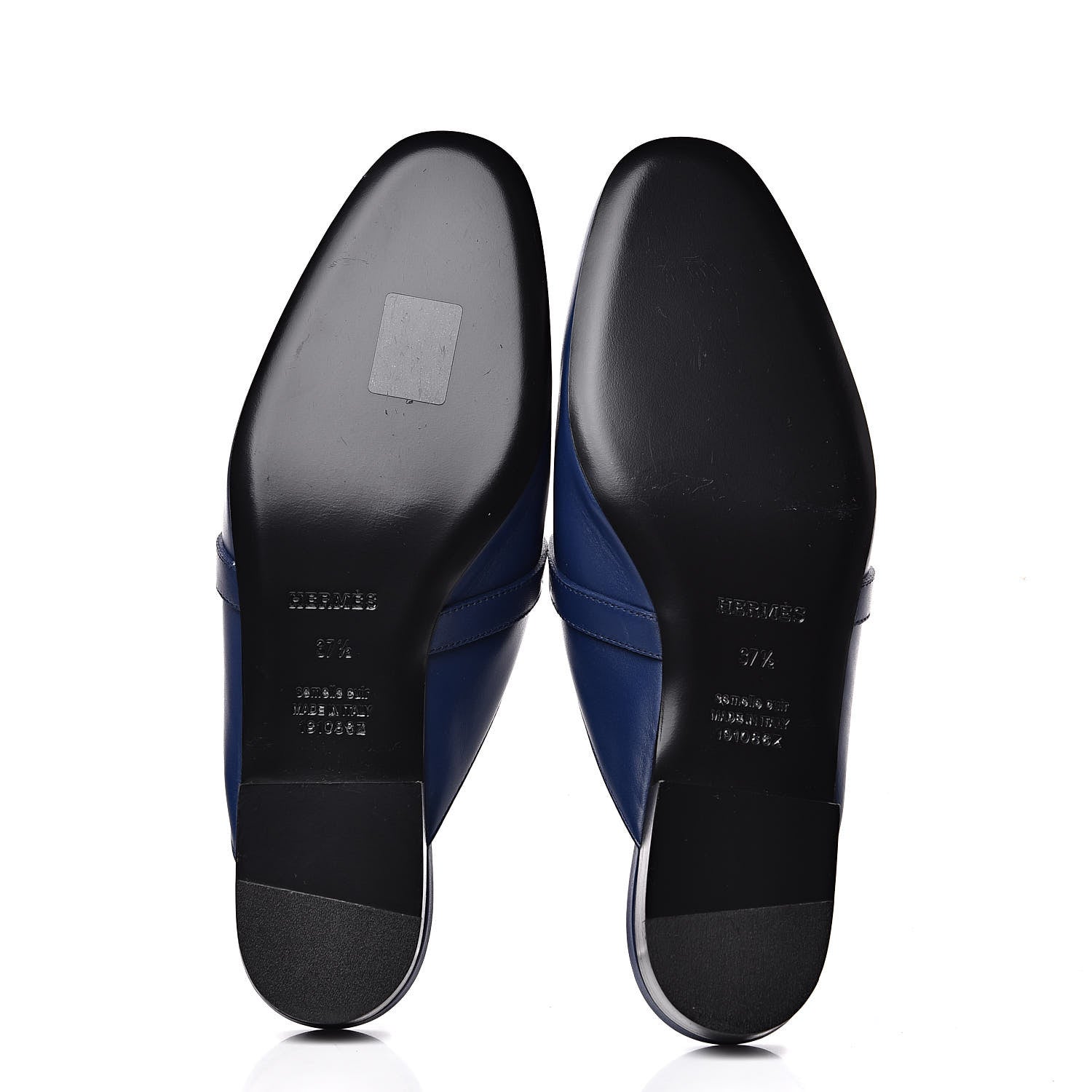 Hermes Calfskin Oz Mules 37.5 Bleu Maritime 5 of 7