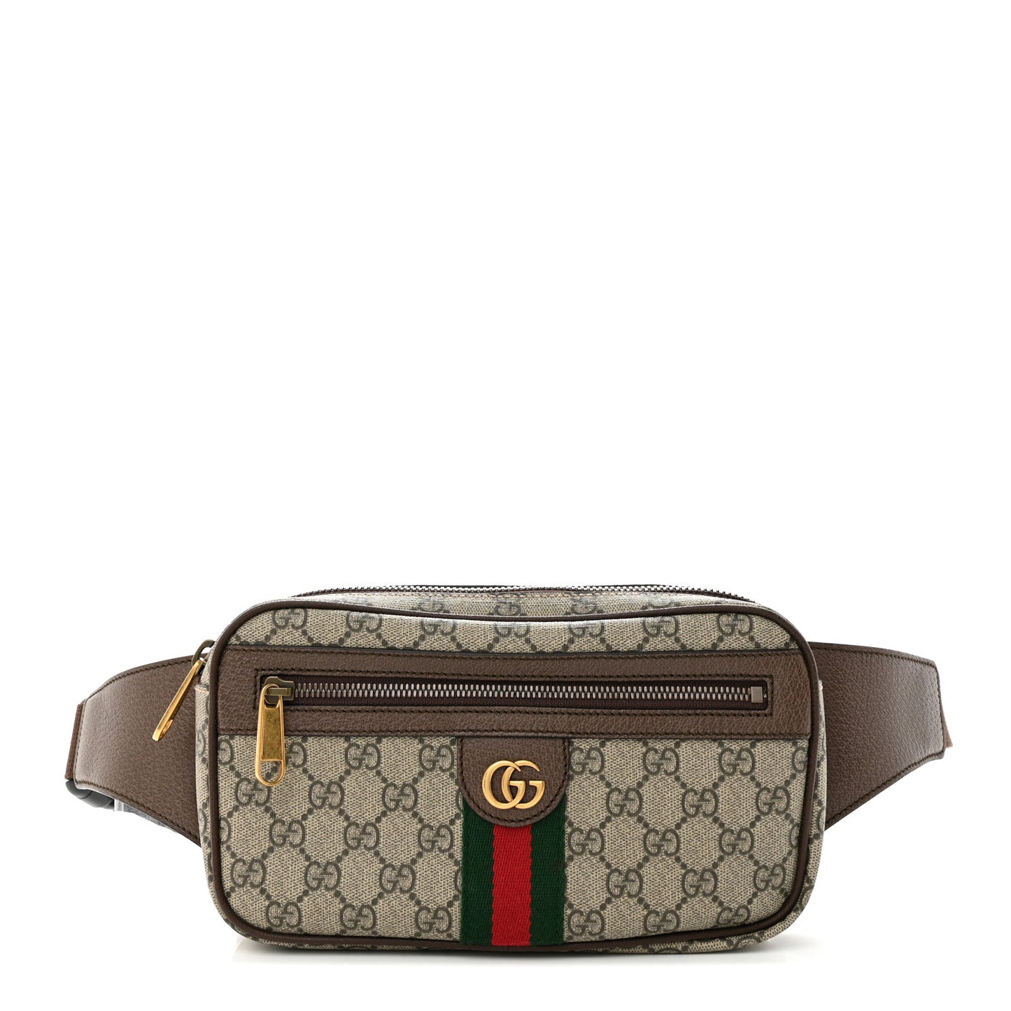 Soft GG Supreme Monogram Medium Ophidia Belt Bag Dark Brown