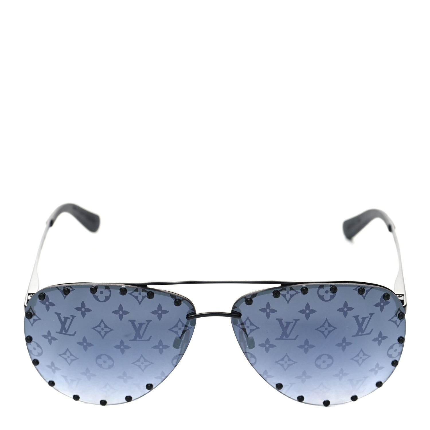Louis Vuitton Monogram The Party Aviator Sunglasses Z0971U Black 2 of 9
